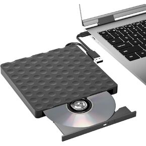 External CD DVD Drive for Laptop,USB 3.0 CD DVD Drive Player Reader Writter Burner for PC Desktop,Compatible with Windows 7 8 10 11 XP,Linux,Mac OS