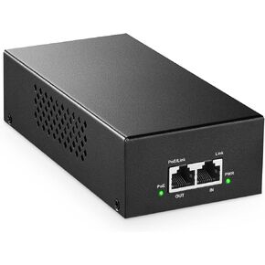 MokerLink 2.5 Gigabit PoE Injector, 802.3af/at/bt 90W, 2.5G/1G/100M Ethernet, Plug & Play, Non-PoE to PoE Adapter, Metal Case, Distance Up to 100 Meters (328 ft.)