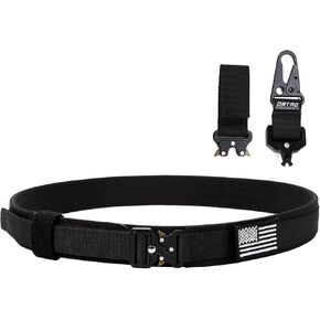 DBTAC Tactical Gun Belt 2-Ply 1.5" for Concealed Carry, Heavy Duty EDC Belt with Slim Profile Quick-Release Buckle