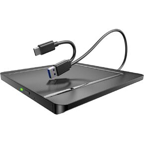 Ultra-Slim External CD/DVD Drive for Laptop,DVD Player for Laptop,USB 3.0 Portable DVD Reader Writer ROM Drive,CD Burner External Disk Drive Compatible with Laptop Desktop Mac,Windows 11/10/8/7