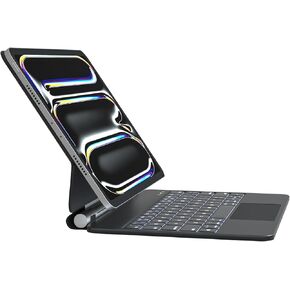 Keyboard Case for iPad Air 11 inch (M3 2025 /M2 2024) & iPad Pro 11 inch (4th/3rd/2nd/1st), Magic Keyboard Case for 10.9" iPad Air 4th/5th Gen，Multi-Touch Trackpad 7 Colors Backlight (White)