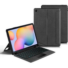 Backlit Keyboard Case for Galaxy Tab S9 FE+ Plus 12.4" / Tab S9+ Plus 12.4" Keyboard with Touchpad Portrait Mode Backlight Magnetic Detachable Touch Keyboard