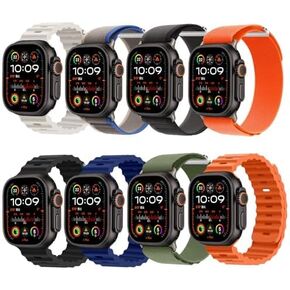 omee 8 Pack Compatible with Apple-Watch-Ultra-Band 49mm 46mm 45mm 44mm for Men Women,Breathable Trail Loop+Alpine Loop+Ocean Band for Ultra 2/Ultra iWatch Serie 10 9 8 7 6 SE 5 4 3 2 1