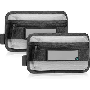 Savior Equipment Core Tactical Mesh Zipper Pouch, 9" x 5" Modular EDC Tool Organizer w/Writable ID Patches, Range Gear Utility Storage Pocket w/Hook Backing, Dump Pouch with Handle, 2-Pack