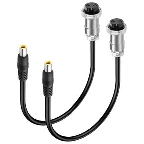 GINTOOYUN GX20 Aviation Plug to DC7909 Power Cable 16AWG GX-20 Two Pin Aviation Female Plug to DC7.9MM x 0.9MM Male Plug Power Cable for Portable Charging Stations,Mechanical Equipment,etc (Male)