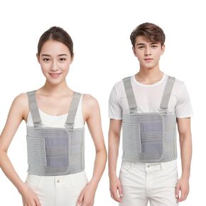 Men Rib Brace for Cracked Ribs,Chest Binder for Women,Rib Wrap with Cross Back Straps,Breathable Chest Brace for Broken Ribs, Rib Fractures and Dislocations (M(25"-39"))