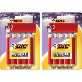 BIC Classic Maxi Pocket Lighter, Red, 12-Pack (Packaging May Vary)