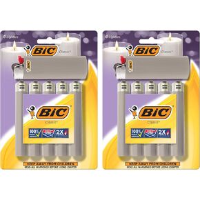 BIC Classic Maxi Pocket Lighter, Gray, 12-Pack (Packaging May Vary)