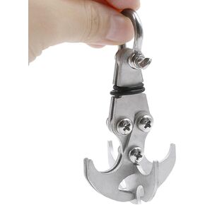 Wolfride Gravity Grappling Hook Stainless Steel, Heavy-Duty Tree Climbing Gear Grappling Hook with Secure Lock | Foldable Carabiner Hook Multifunctional for Hiking, Camping, Survival