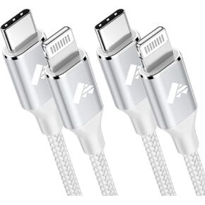 USB C to Lightning Cable 3ft 2Pack, Power Delivery USB C iPhone Cables MFi Certified Braided Type C iPhone Charger Cord Fast Charging Compatible iPhone 11 12 13 14 Pro Max X XS XR 8 7 6s Plus SE, iPad