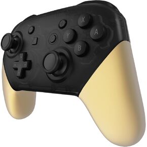 eXtremeRate Metallic Champagne Gold Replacement Handle Grips for Nintendo Switch Pro Controller, Soft Touch DIY Hand Grip Shell for Nintendo Switch Pro Controller - Controller NOT Included