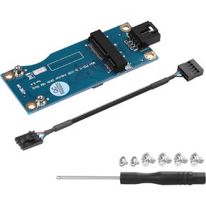 GINTOOYUN Mini PCI-E WWAN/LTE Card to Motherboard USB 9-pin Adapter Mini PCIE 3G/4G Network Card to Motherboard USB 9-pin Test Converter with SIM Slot for WWAN/LTE Cards(Horizontal) (Horizontal)