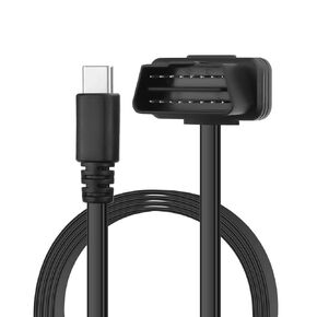 CERRXIAN OBD Power Cable Right Angle OBD2 to Type C Adapter 12V OBD II Male to 12V 3A USB Male Connector for Dash Camera Phone Car GPS DVR More 12V Devices- 1.8M/ 6FT