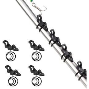 Hook Keeper for Fishing Rod, Fishing Rod Hook Keeper ,Quick Installation,Fishing Hook Holder, Lure Bait Holders with 3 Size Elastic Rubber Rings for Worm Hooks and Treble Hook(4 Pcs)