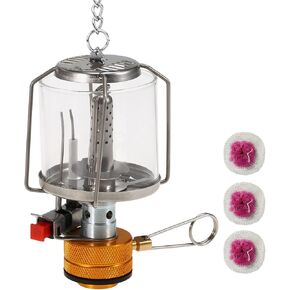 Steam lamp,YIWENG Outdoor Portable Camping Gas Lantern Piezo Ignition Mini Gas Tent Lamp Light with 3 Mantles