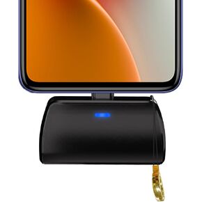 WAVYPO Keychain Portable Charger 2500mAh, USB-C Cell Phone Portable Power Bank, Compatible for iPhone 16/15/15 plus/15 pro/15 pro Max/Android/Samsung/Moto/LG-Black