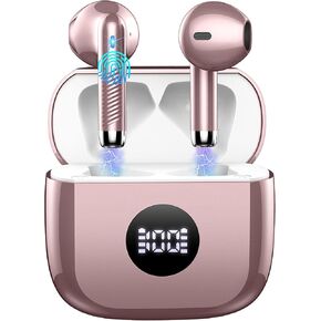 Wireless Earbuds, Bluetooth 5.4 Ear Buds LED Power Display Headphones Bass Stereo, Bluetooth Earbuds in-Ear Noise Cancelling Mic, 40H Playback Mini Case IP7 Waterproof Sports Earphones for Android iOS