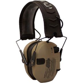 Walker's's Razor Slim Electronic Shooting Hearing Protection Muff (American Flag Distressed, Tan)