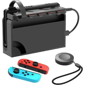 Alxum Switch Game Switcher - 2024 Upgraded Version 4 in 1 Switch Game Card Reader with Remote Control Switching, Switch Multi Game Card Switcher Game Changer for Switch/Switch OLED Player