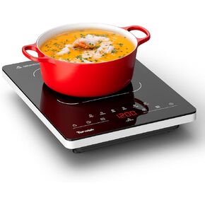 Electric Cooktop,110V Electric Stove Top,Single Burner Electric Cooktop LED Touch Control,6 Preset Functions,10 Power Levels, Kids Lock &Timer,1300W Portable Ceramic Cooktop