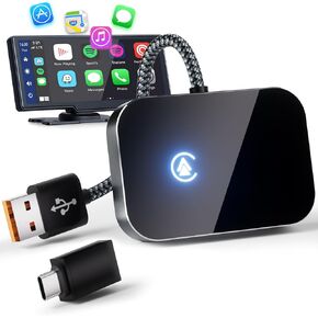 Wireless CarPlay Adapter for iPhone, Wired to Wireless CarPlay Dongle, Plug and Play Bluetooth CarPlay Adapter, No Delay Mini Carplay Wireless Adapter for iPhone 10+ & Cars from 2016
