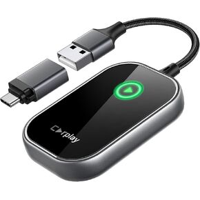 Wireless CarPlay Adapter, Converts Wired to Wireless CarPlay Dongle for Apple iPhone, Plug & Play Auto Connect Zero Latency fits for Cars from 2015 & iOS 10+ Pearl Gray
