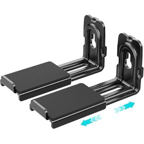 Universal Soundbar Mount - Adjustable for Samsung, Sony, Bose, LG, Vizio, Sonos & More | Heavy-Duty Iron Design Holds Up to 33 LBS | Anti-Slip Pads & 3.6"-6.1" Depth Adjustment
