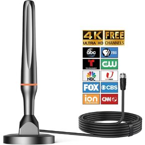 TV Antenna for Smart TV Indoor/Outdoor TV antenne. It effortlessly receives Free Local Channels and is Compatible not only with 4K 1080p Fire TV but Also with Older Television Models.