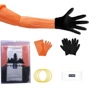 Field Dressing Groves Set for Deer Gutting Cleaning Disposable, 12 Set Hunting Field Games Processing Gloves Tool Kit, Full-Shoulder-Length & Wrist-Length Gloves Combo Pack, 24 Pairs