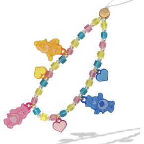 Sonix x Care Bears Beaded Phone Charm | Beaded Wristlet, Universal Phone Strap, and Detachable Cell Phone Lanyard with Silicone Charms | Care Bears Pastel