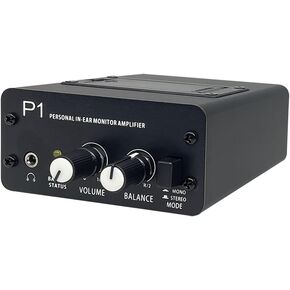 Portable in Ear Monitor Amplifier, Headphone Amp with 2 XLR and 1/4" TRS Inputs, Headphone Amplifier with Stereo/Mono Switch for Keyboardists, Drummers, Guitar