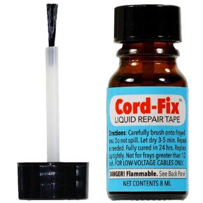 Liquid Repair Tape for Frayed USB Phone Charger Cables - Brush-on Protector Saver Compatible with Apple iPhone/iPad/MacBook Charging Cords
