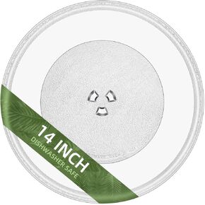 12.4" Microwave Glass Plate for GE, Frigidaire 12 3/8 inch Microwave Turntable, Replaces WB48X24079 5304509437 Microwave Glass Turntable