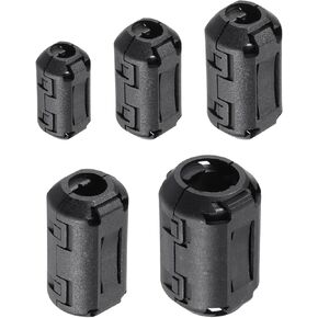 uxcell Clip-on Ferrite Ring Core Anti-Interference Noise for 3mm/ 5mm/ 7mm/ 9mm/ 13mm Diameter Cable,Tvs,Speakers,Radio,Audio Equipment 60Pcs