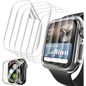 6 Packs for Apple Watch Series 10 Screen Protector 46mm, Self-Healing TPU Screen Protector, Upgrade Flexible Film for iWatch S10, Anti Scratch, HD Touch Sensitive Soft Film, with Clear Case