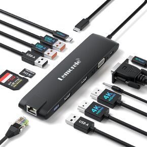 10Gbps USB C Hub, 4 Ports USB3.2 Splitter for Laptop, USB C Multiport Adapter w/Charging Port, for MacBook Pro/Air, iMac, Surface Pro, Dell, HP, iPad, Samsung, Etc., 1.97ft Cable
