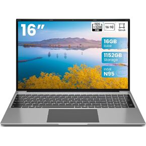 جهاز كمبيوتر محمول 16 بوصة ، N95 CPU ، RAM 16GB 1TB SSD + 128GB EMMC ، FHD IPS 1920X1200 ، 2 مكبرات صوت ، 2.4/5G WIFI ، BT4.0 ، MINI HDMI ، لوحة المفاتيح الرقمية ، أجهزة الكمبيوتر المحمولة التجارية.
