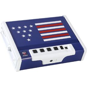 Hand Gun Safe (American Flag Pattern)，3 Way access, Biometric Fingerprint, Pass Code and 2 keys, fit for Nightstand/Desk