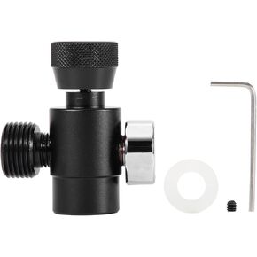 POCREATION Co2 Cylinder Adapter, Soda Maker Cartridge Adapter, Co2 Refill Adapter with Adjustable Valve Pin Compatible with (with Meter-Black)