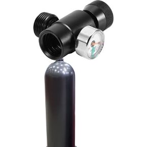 POCREATION Co2 Cylinder Adapter, Soda Maker Cartridge Adapter, Co2 Refill Adapter with Adjustable Valve Pin Compatible with (with Meter-Black)