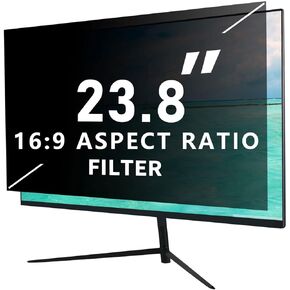 Computer Privacy Screen Filter 23.8 inch,Removable 16:9 Widescreen Monitor Privacy Screen,Anti Glare Blue Light Privacy Shield,Support Two Side use