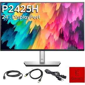 Dell P2425H Computer Monitor Screen 24" 16:9 IPS Bundle with Stand - Full HD, 1920 x 1080-1 Year Warranty - LED, 100Hz Monitor - Power Cable, DisplayPort Cable, USB 3.0 Cable