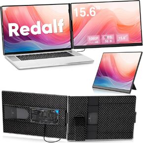 Redalf Laptop Screen Extender, 15.6" FHD 1080P IPS Portable Monitor for Laptop Plug-Play Laptop Monitor Extender for 13'' -17.3'' Laptops, Compatible for Mac/Wins/Android/Switch