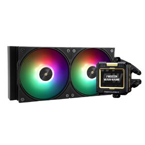Thermalright FW 240 Black ARGB V2-240mm AIO CPU Liquid Cooler,IPS LCD Screen with 320 * 240 Resolution,for AM4/AM5&Intel LGA1700,"2.4 inch"Screen for Images and Double Fans-Black ARGB