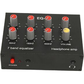 7 Band Sound Equalizer, Dual Channel Digital Equalizer withOutput and Input, 12dB High Bass Adjustment