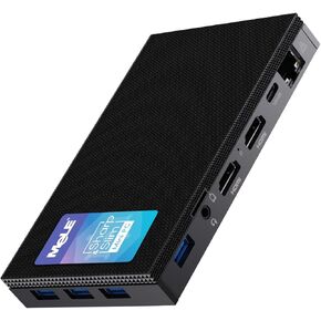 MeLE QuieterDL Mini PC, Dual LAN 2.5G, N100 Fanless Mini Computers, 16GB 4266MHz LPDDR4x, 512GB SSD, Full-Function USB-C,4K Triple Display Desktop PC on Office, Education, Industrial,Astrophotography