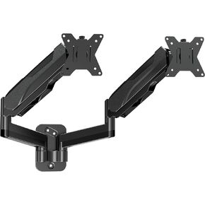 MOUNTUP Dual Monitor Wall Mount for 2 Max 32 Inch Computer Screen, Fully Adjustable Gas Spring Double Monitor Arm, Wall Mounted Monitor Holder Support 2.2-17.6lbs Display, VESA Bracket 75x75, 100x100