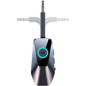 Bluetooth 5.3 Adapter, 2-in-1 Bluetooth Transmitter Receiver-Use with Any 3.5mm Audio Jack for Airplane, Gym Equipment, TV, iPad/Tablet and Auto (C49)