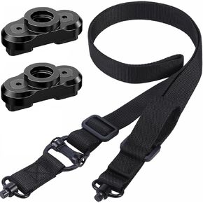 Two Point and Traditional Sling 2 Point Sling Quick Adjust with QD Sling Swivel for Hunting Black