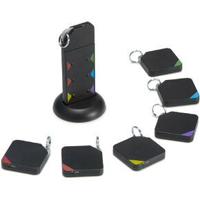 Amazon Basics Key Finder, Wallet, Pet, Phone, Item Locator - 6 Smart Trackers, 1 Remote, 100 ft (30 m) Range, up to 80dB alarm
